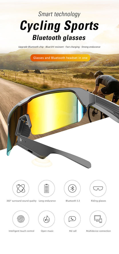 Outdoor Sports Sunglasses Smart Glasses Fashionable Cycling Bluetooth Glasses for Listening to Music and Calling Unisex