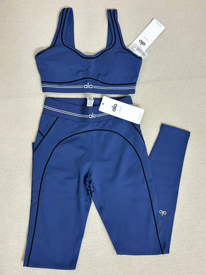 a-l-o Yoga Set High-Quality Sports Set Pilates Set AIRBRUSH HEART THROB BRA