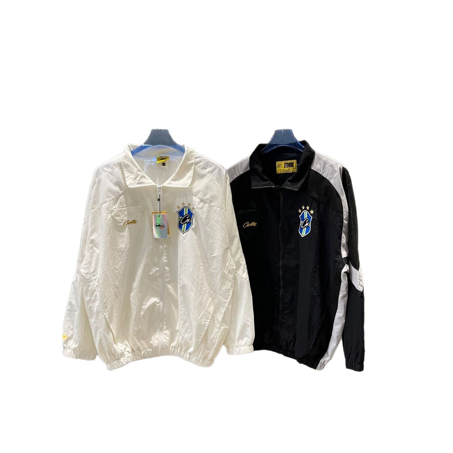 Gmabcd New Corteiz Alcatraz Embroidered Logo Woven Casual Sports Suit Spring Thin Long Pants with Zipper