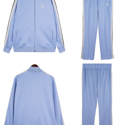 24SS Retro Trend Angel Color Block Embroidered Casual Jacket Top Jacket Set Long Pants Sweatshirt Trend