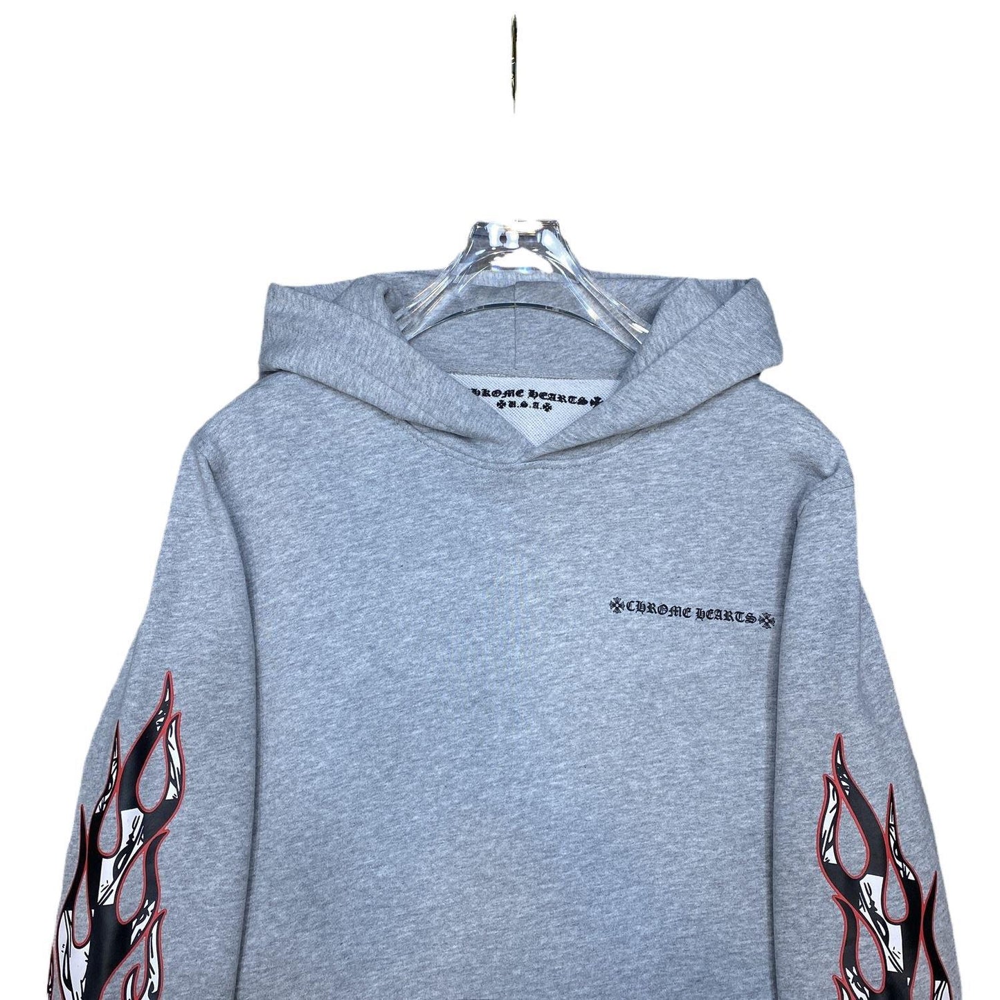 21SS Correct Version Crow Matty Graffiti Flame Cross Flower Arm Hooded Sweatshirt Couple Style