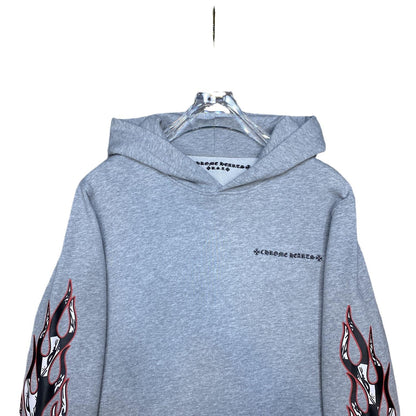 21SS Correct Version Crow Matty Graffiti Flame Cross Flower Arm Hooded Sweatshirt Couple Style
