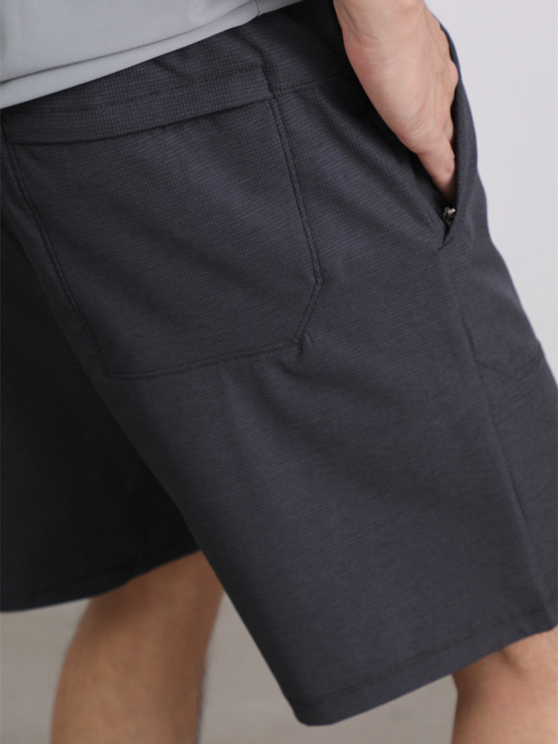 Lulu Men's Shorts Summer Business Casual Five-Point Pants Commuter Workwear Simple Men's Pants Comfortable Hiking Shorts