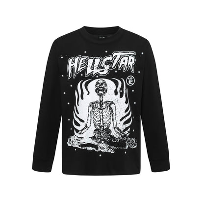 HS American Style Oversized Long Sleeve T-Shirt Autumn Base Shirt Men's Pullover Shirt