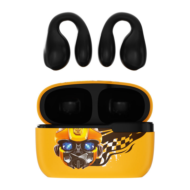 Transformer T05 Real Wireless Bluetooth Ear Bone Clip Conduction Headset Bumblebee Large Volume Cool Long Wear No Pain