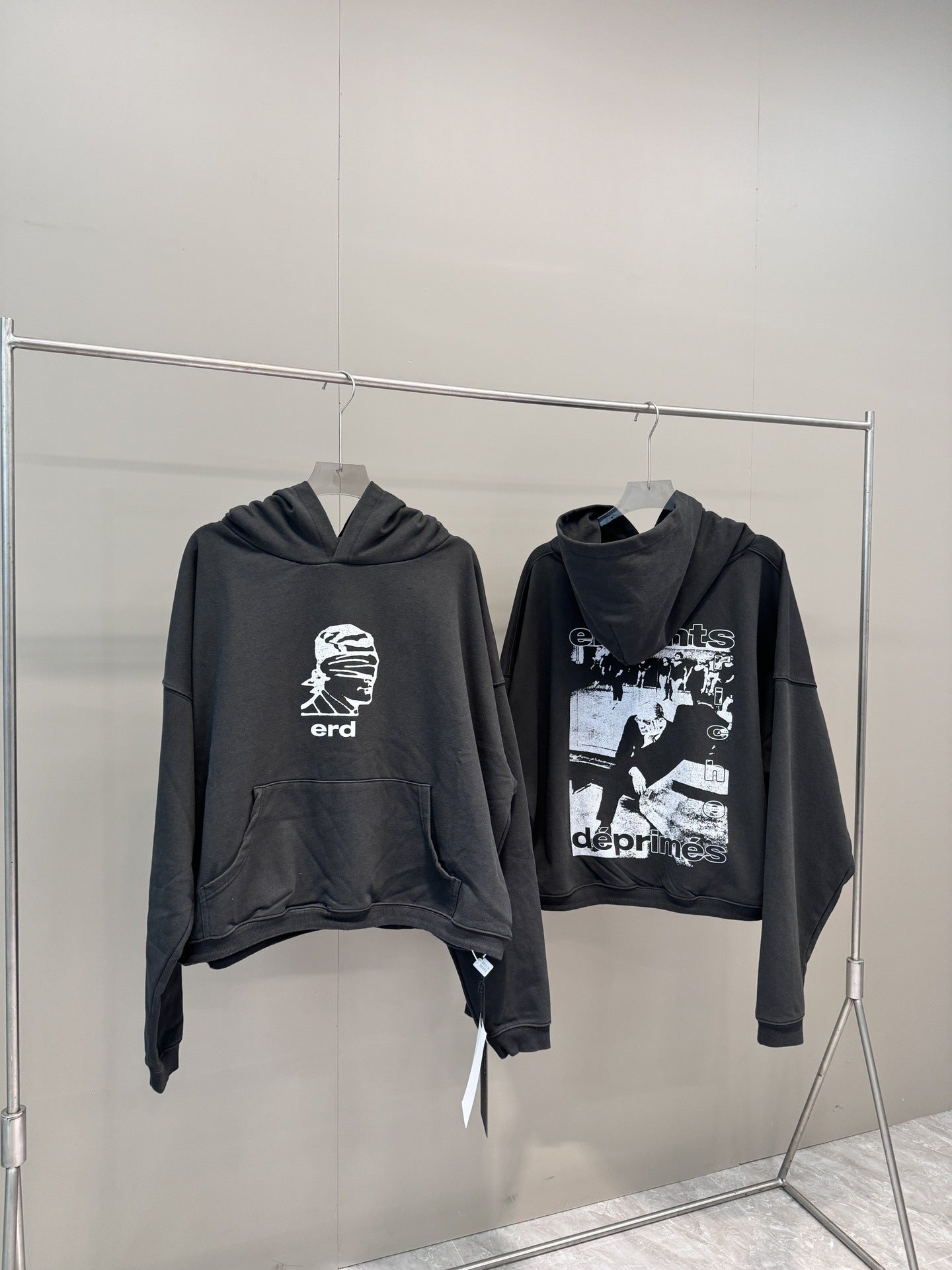 High-Quality ERD Melancholy Rich Second Generation Hooded Sweatshirt Washed Vintage Distressed Jacket Autumn Winter Zipper Coat