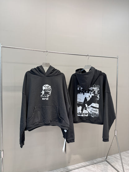 High-Quality ERD Melancholy Rich Second Generation Hooded Sweatshirt Washed Vintage Distressed Jacket Autumn Winter Zipper Coat