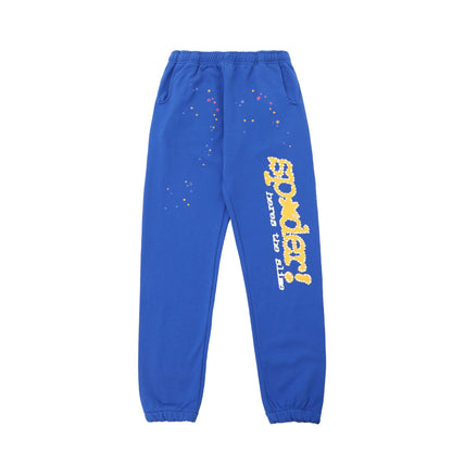 Sp55der High Quality Spider Web Foam Letter Loose Men's and Women's Suits Pants