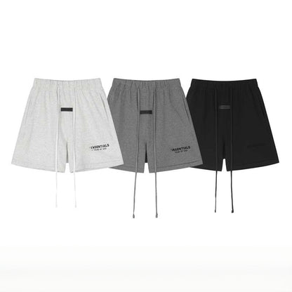 FAg Double Line Small Icon Letter Flocking Drawstring High Street Shorts Casual Pants Men
