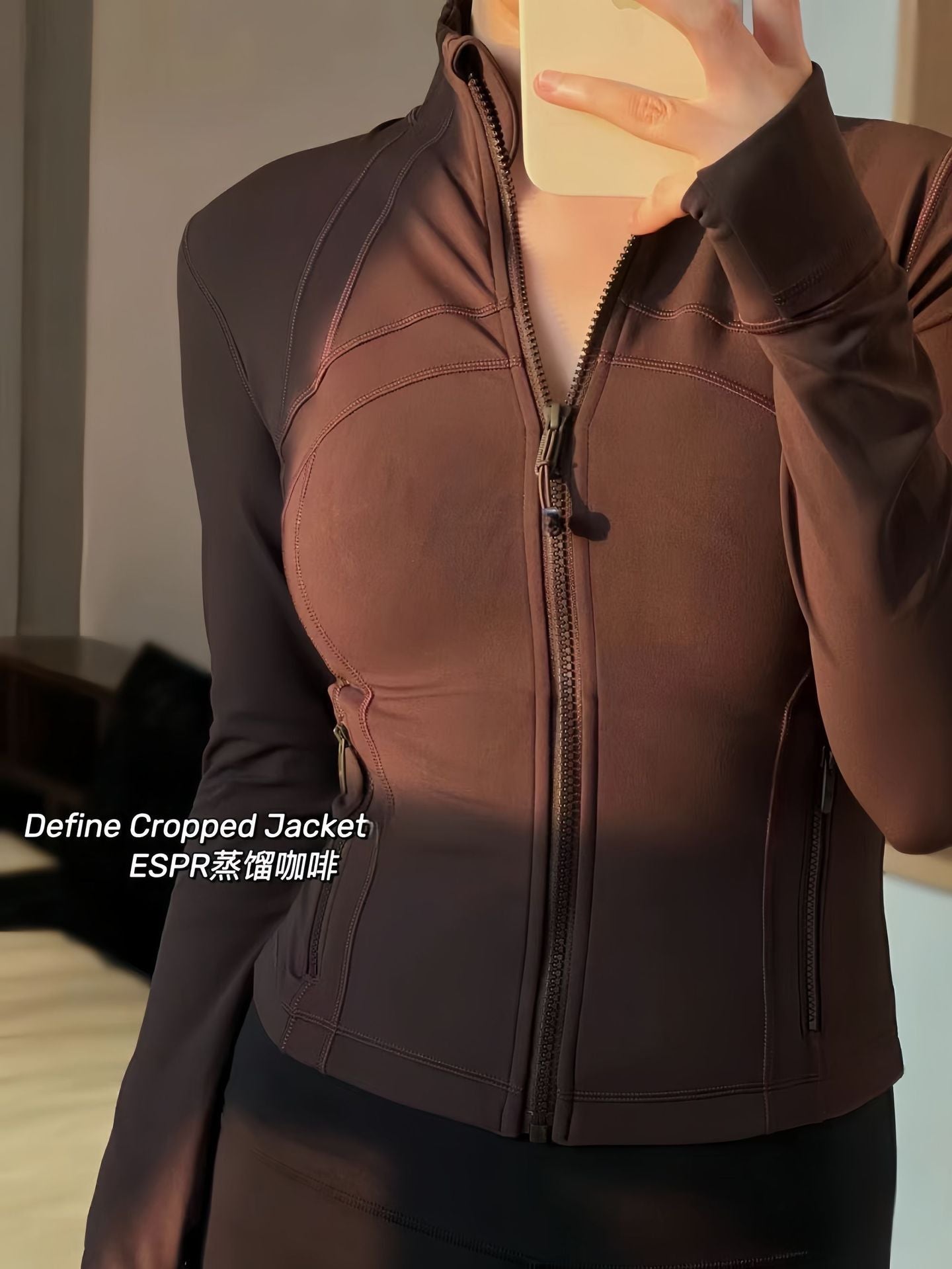 Lulu Short Define Same Style Yoga Jacket Spring Summer Stand Collar Women's Jacket Stretch Slim Fit Sports Fitness Long Sleeve Top
