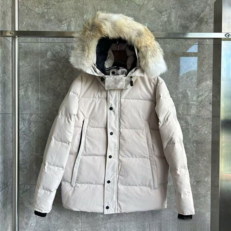 Wyndham 29 Big Goose down Jacket Winter Wolf Fur Thickened Men and Women Mid-Length Parka 3808ma