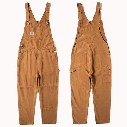 GMTTY Overalls for Men and Women Couples, Spring and Autumn Loose Straight-Leg Denim Jumpsuit