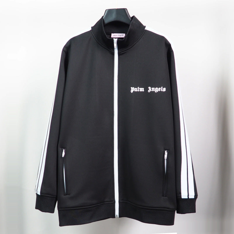 24SS Retro Trend Angel Color Block Embroidered Casual Jacket Top Jacket Set Long Pants Sweatshirt Trend