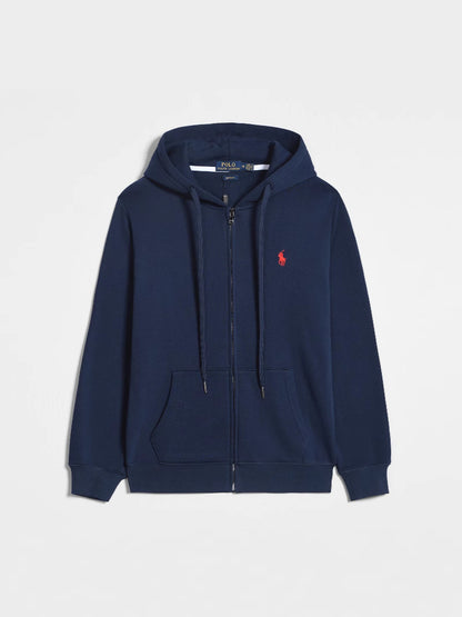GMabcd Spring and Autumn Thin Pony Hooded Sweatshirt RL Cardigan Zipper Embroidery Loose Plus Size Paul POLO Jacket