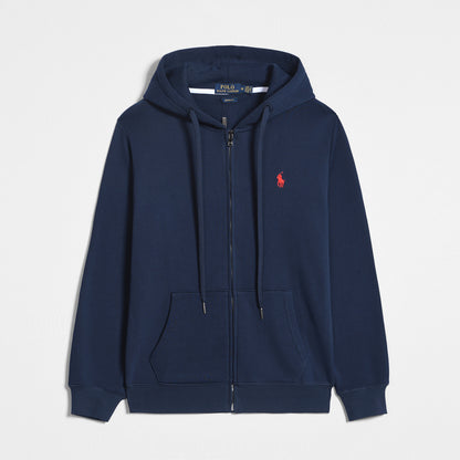 GMabcd Spring and Autumn Thin Pony Hooded Sweatshirt RL Cardigan Zipper Embroidery Loose Plus Size Paul POLO Jacket