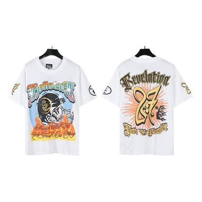 [1]TTY Summer Couples Wear plus Size Loose Pullover Short Sleeve T-shirt Youth Tee