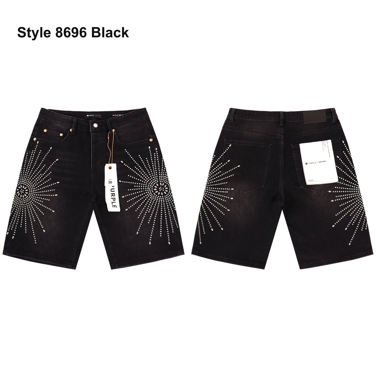 Men's denim shorts – Style 8696 Black