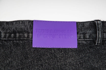 That's A Awful Lot of Cough Syrup Rhinestone Washed Denim Streetwear Pants