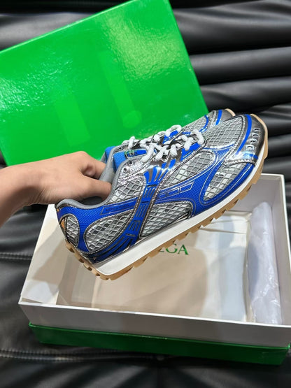 GMabcd New Casual Genuine Leather Mesh Patchwork Dad Shoes Versatile Fashion Couple Lace-up Sneakers