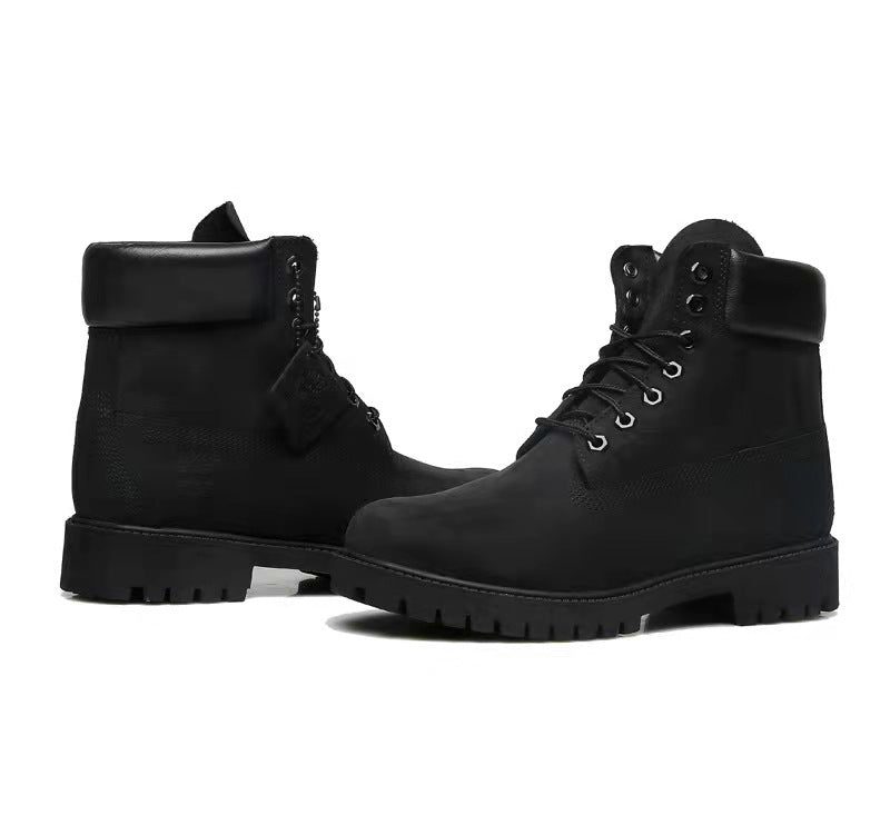 GMABCD Classic Yellow Boots Thick-Soled Martin Boots Men's Couple First Layer Cowhide Outdoor High-Top Boots