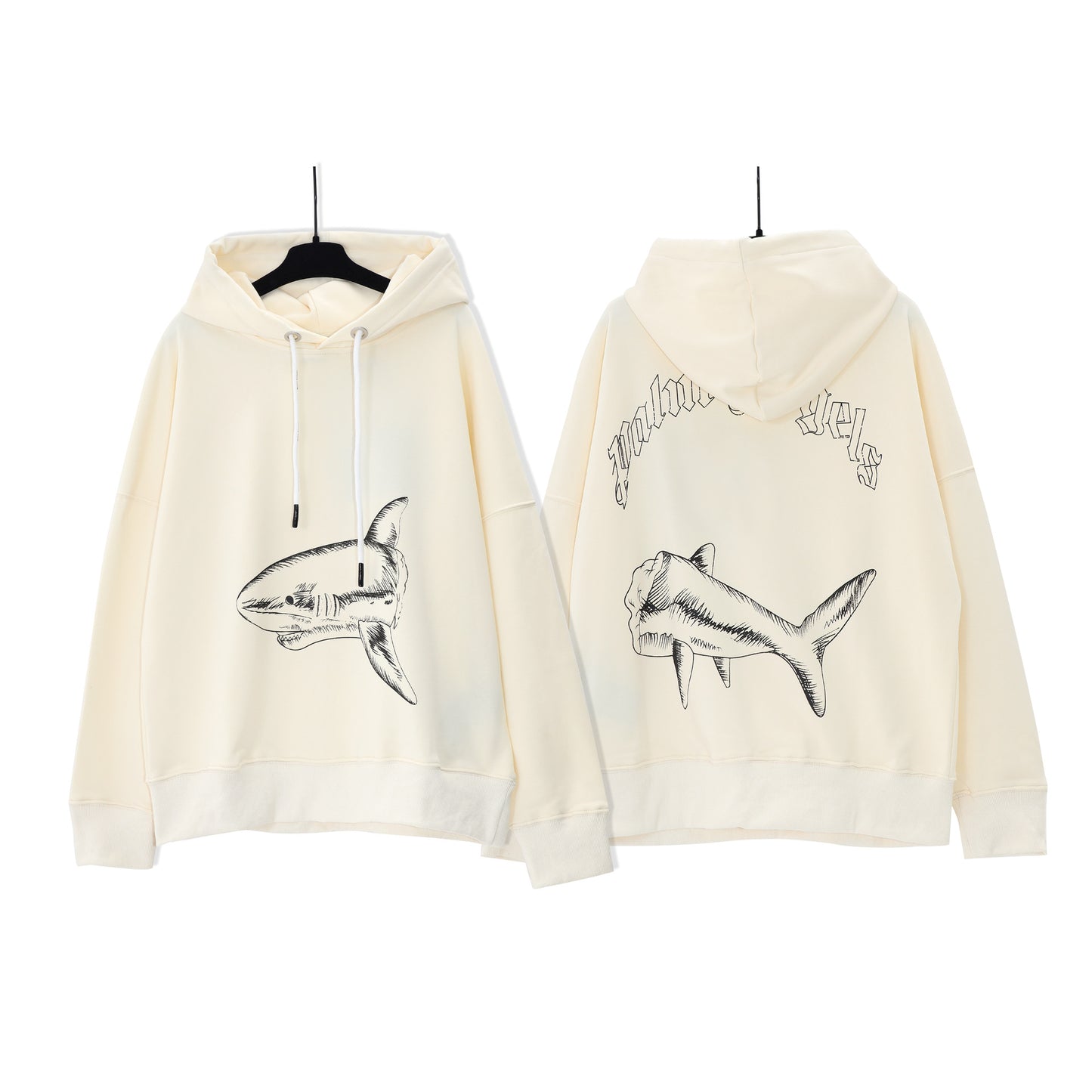 Hooded Sweatshirt Unisex Design Sense Tailless Shark Print Fashion Casual Long Sleeve