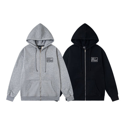 GMstuxN Letter Collaboration Hoodie Classic Letter Embroidery Hooded Sweatshirt Heavyweight Casual Jacket for Men