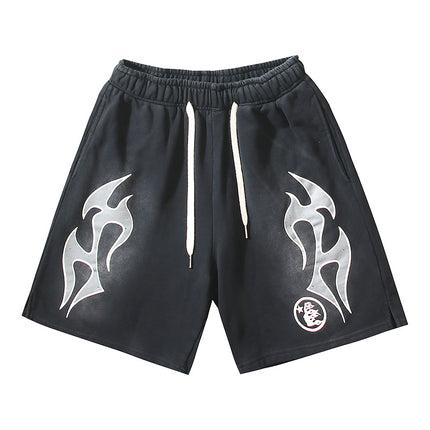 Washed Vintage Casual Shorts 2024 Summer New European and American Trendy Brand Five-Point Shorts