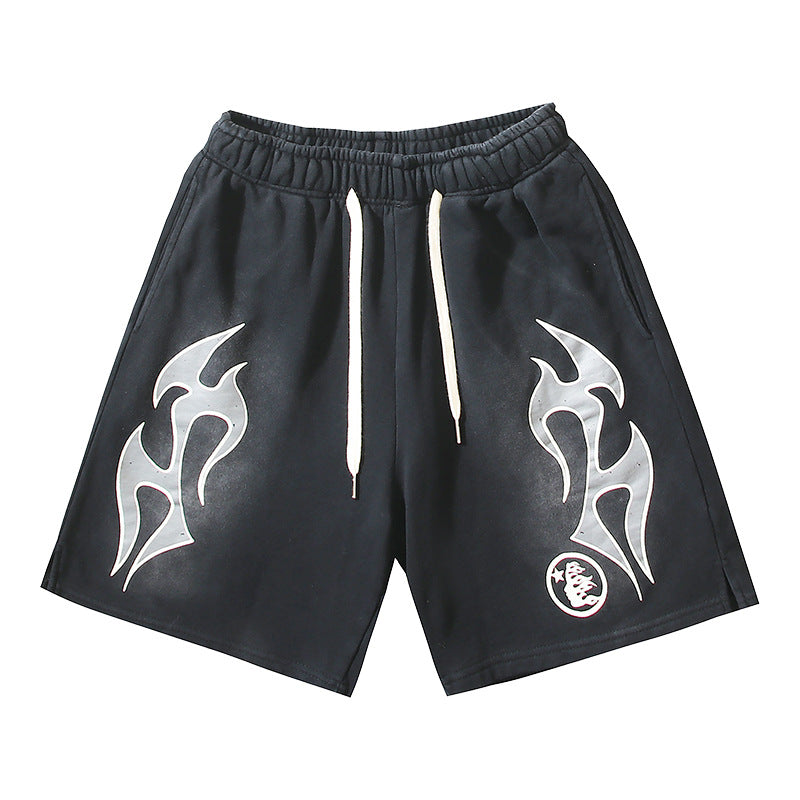 Washed Vintage Casual Shorts 2024 Summer New European and American Trendy Brand Five-Point Shorts
