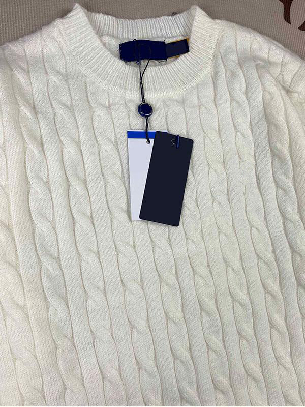 RL Sweater Women Embroidered Round Neck Knitwear Men Autumn Winter Warm Cable Couple