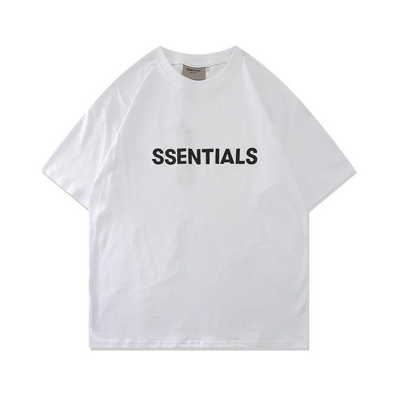 FAG2025 New Double Line Chest Silicone Letter GAD Trendy Loose High Street Short Sleeve T-Shirt for Men