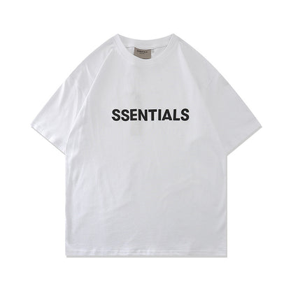 FAG2025 New Double Line Chest Silicone Letter GAD Trendy Loose High Street Short Sleeve T-Shirt for Men