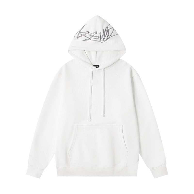 GMstuxN Letter Collaboration Hoodie Classic Letter Embroidery Hooded Sweatshirt Heavyweight Casual Jacket for Men