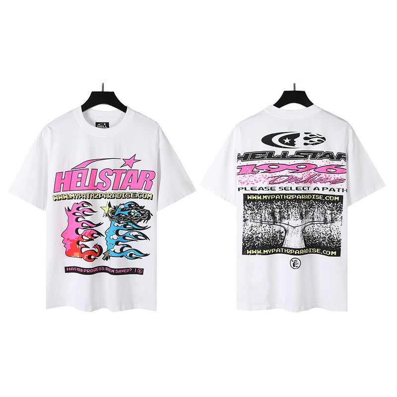 [4]2025 Summer New American Fashion Brand Male and Female Couples Wear plus Size Loose Pullover Short Sleeve T-shirt Youth Tee