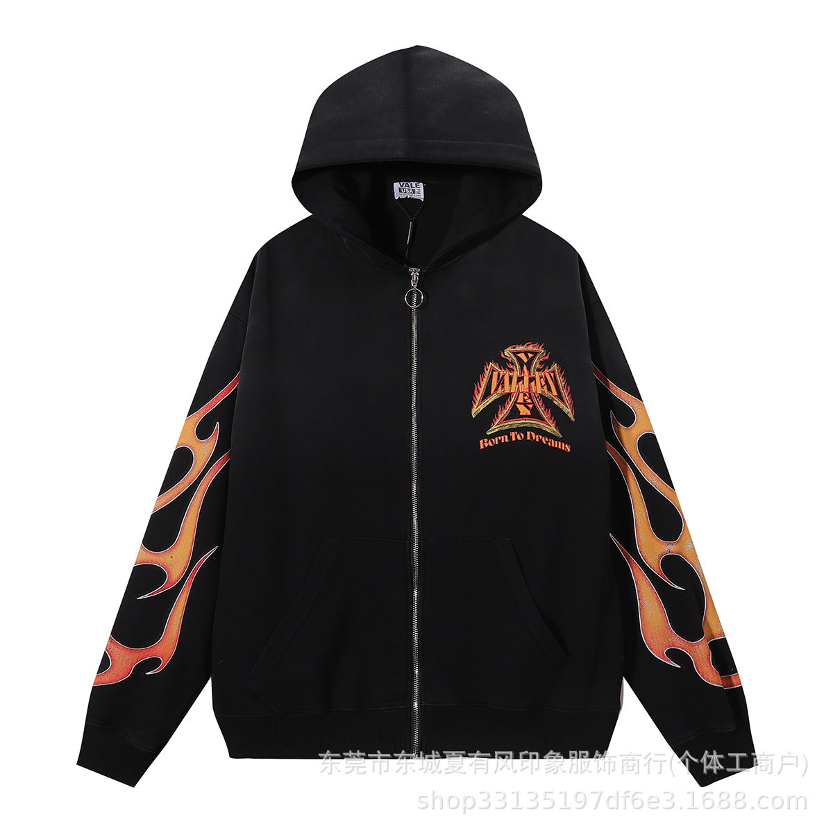 1996 Embroidered Logo Letter Zip-Up Loose-Fit Unisex Hooded Sweatshirt (Part 2)