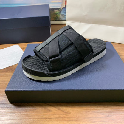 GMabcd Men's Fashion Printed Cloth Magic Tape Casual Slip-On Sandals Non-Slip Outdoor Beach