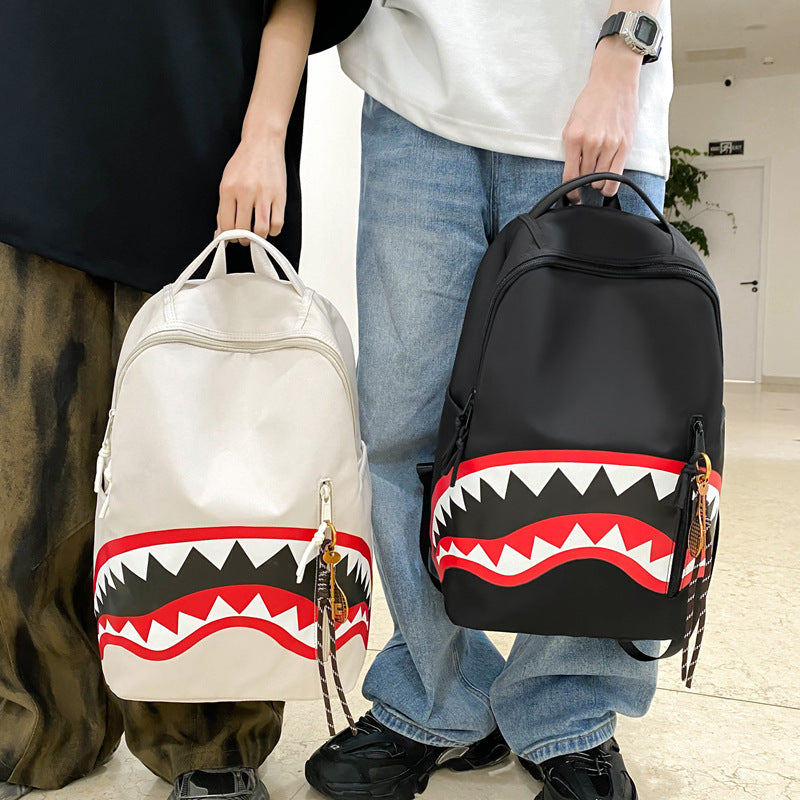New Fashion Shark Backpack for Students, Large Capacity Outdoor Waterproof Lightweight Trendy Men's Backpack