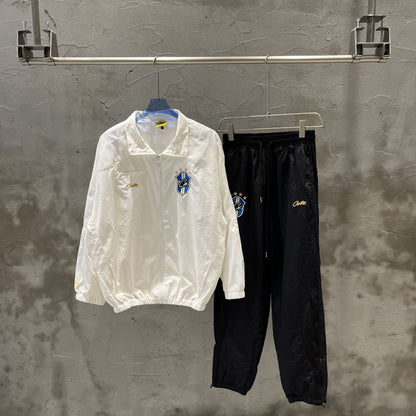 Gmabcd New Corteiz Alcatraz Embroidered Logo Woven Casual Sports Suit Spring Thin Long Pants with Zipper