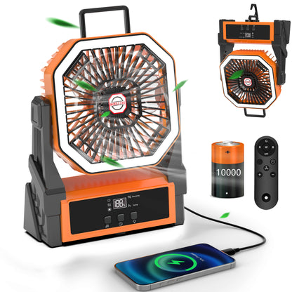 2025 model display screen charging fan lamp tent camping fan portable outdoor fan