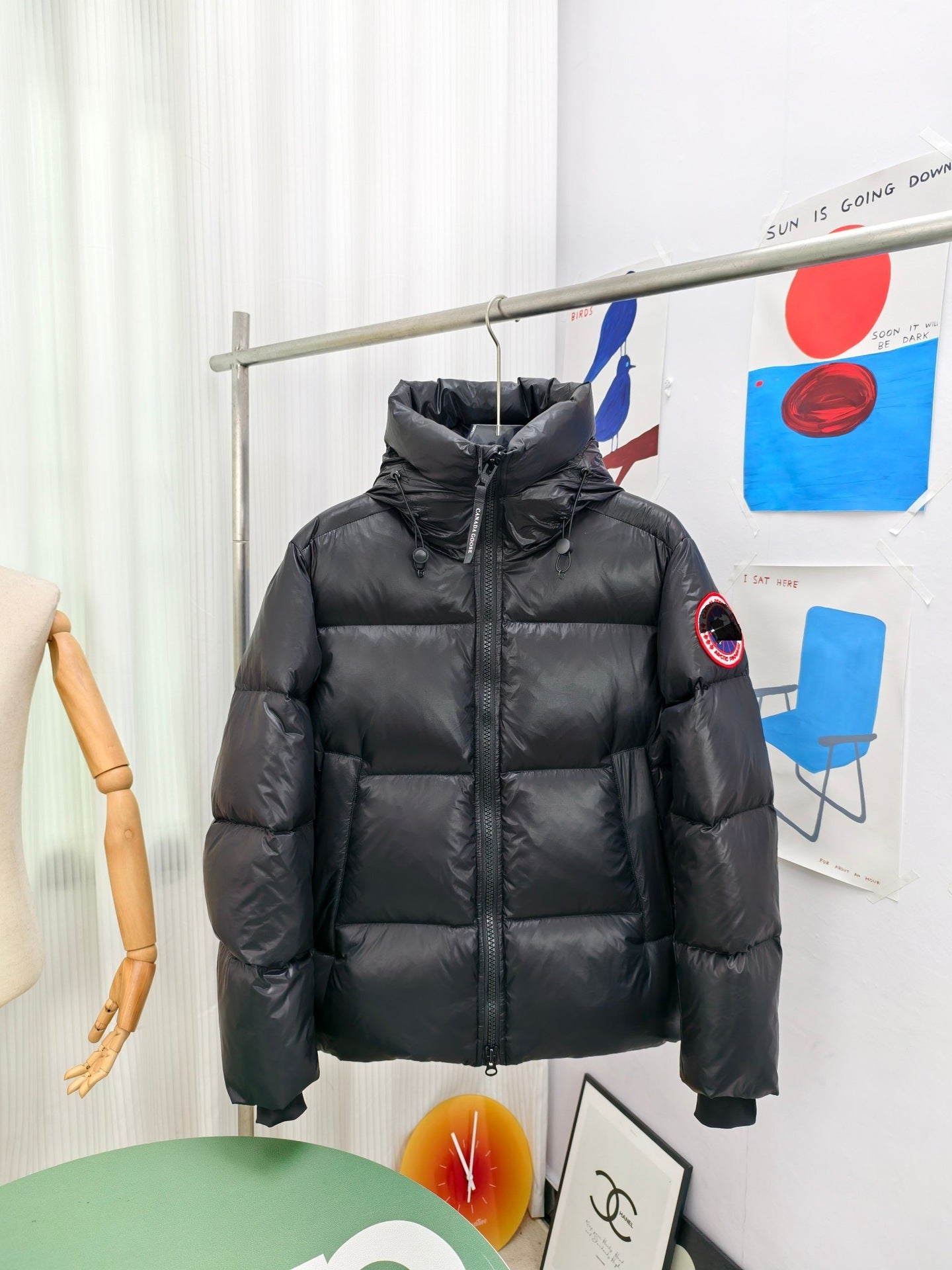Big Goose Duck Down Hooded Down Jacket Black Unisex New Loose Warm Puffer Coat 2252