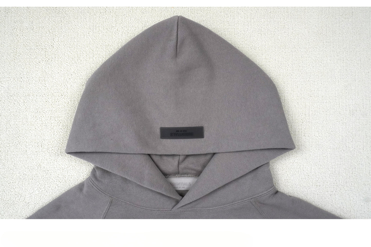 ESSENTIALS HOODIE FOG Season 8 Flocked Small Label Versatile Hooded Sweatshirt Fleece Lined