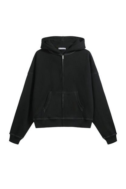 1996 Embroidered Logo Letter Zip-Up Loose-Fit Unisex Hooded Sweatshirt (Part 2)