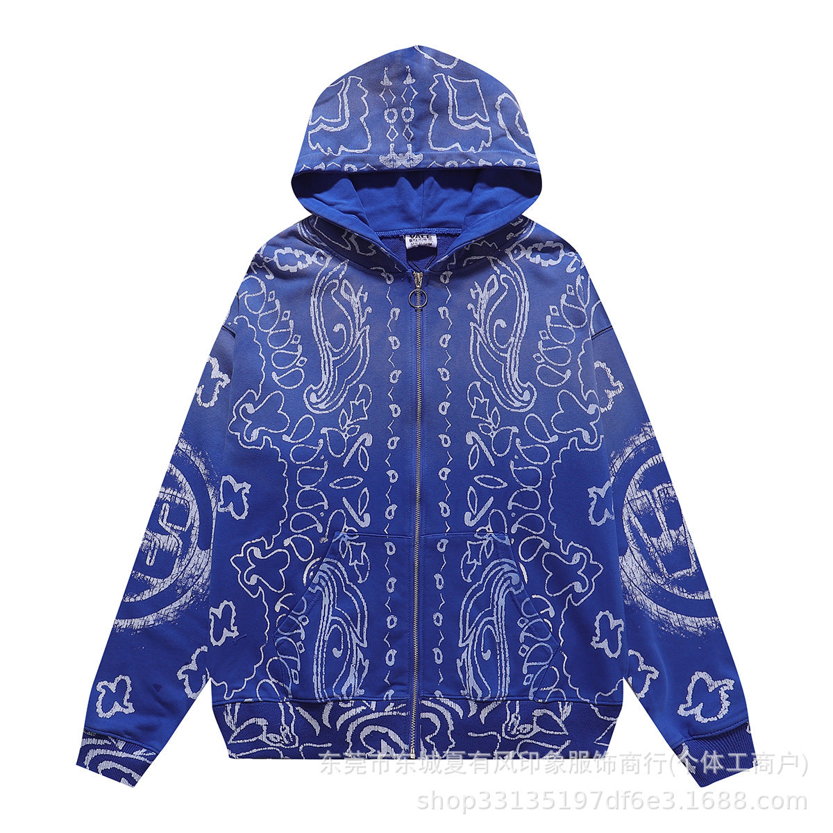 1996 Embroidered Logo Letter Zip-Up Loose-Fit Unisex Hooded Sweatshirt (Part 2)