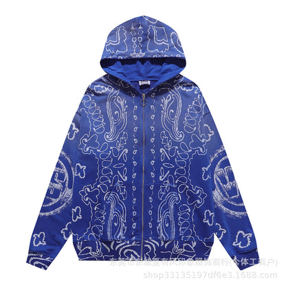 1996 Embroidered Logo Letter Zip-Up Loose-Fit Unisex Hooded Sweatshirt (Part 2)