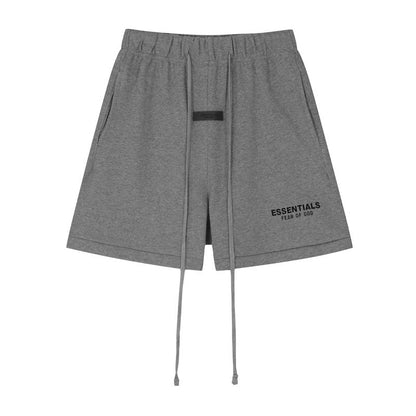 FAg Double Line Small Icon Letter Flocking Drawstring High Street Shorts Casual Pants Men