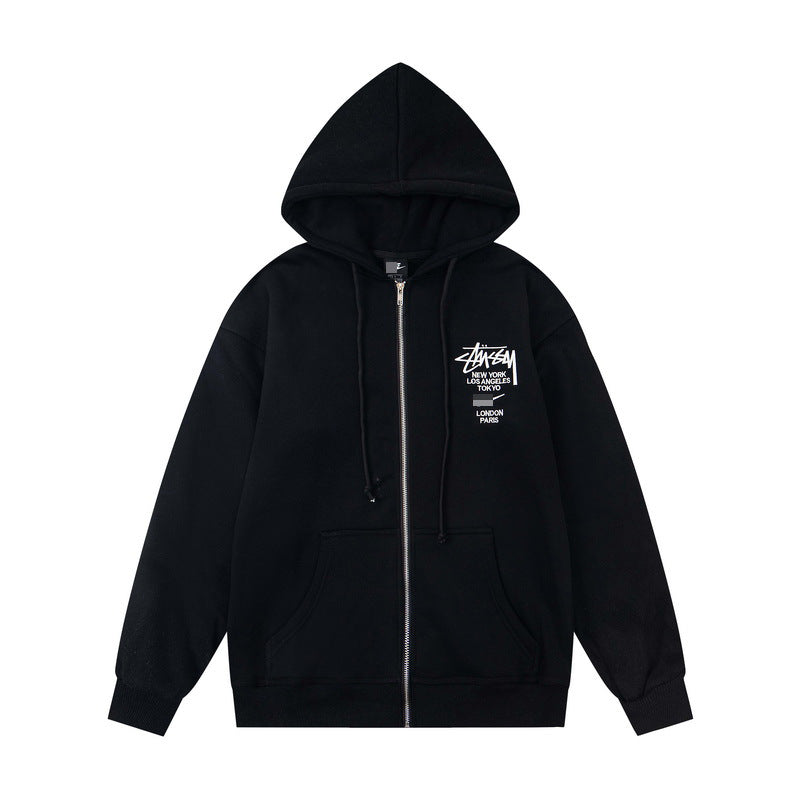 GMstuxN Letter Collaboration Hoodie Classic Letter Embroidery Hooded Sweatshirt Heavyweight Casual Jacket for Men