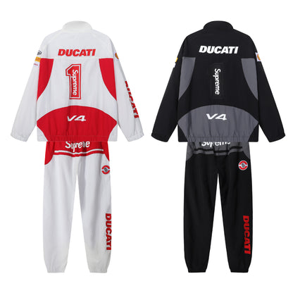 Supreme Ducati Collaboration Racing Style Windbreaker Jacket for Men