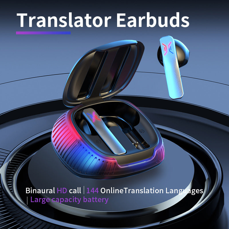 Gmabcd B18 Smart Bluetooth Headset Translating Machine Simultaneous Interpretation Bluetooth Calling Listening to Music Bluetooth Translation