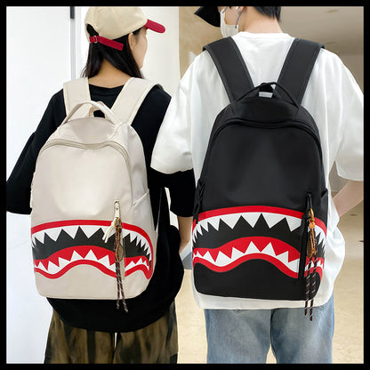 New Fashion Shark Backpack for Students, Large Capacity Outdoor Waterproof Lightweight Trendy Men's Backpack