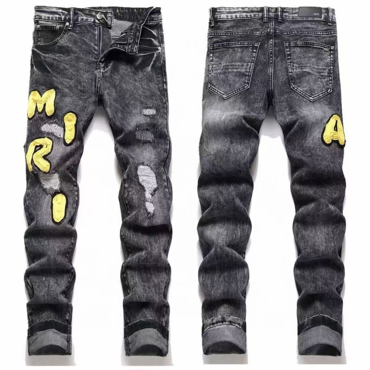 GMAM Heavy Craft Washed Distressed High Street Embroidered Unisex Jeans