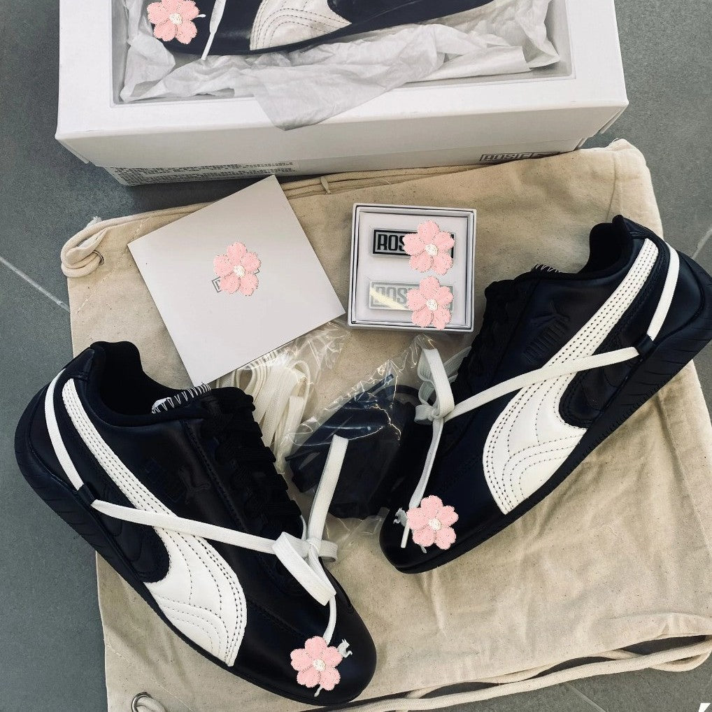 GM-PM Racing De Training Shoes Speedcat New Rose Collaboration Low-top Double Shoelaces Unisex Casual Sneakers